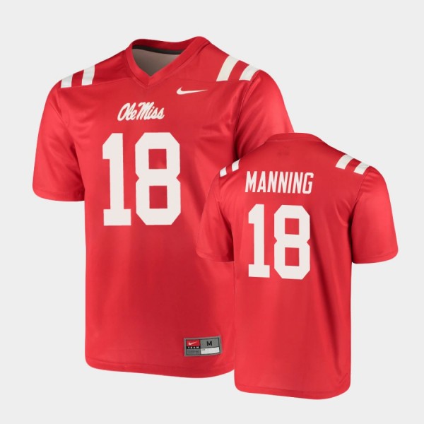 Archie Manning Ole Miss Rebels #18 Football Jersey - Red
